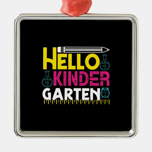 Lärare Hej Kinder Garten Julgransprydnad Metall (Framsidan)
