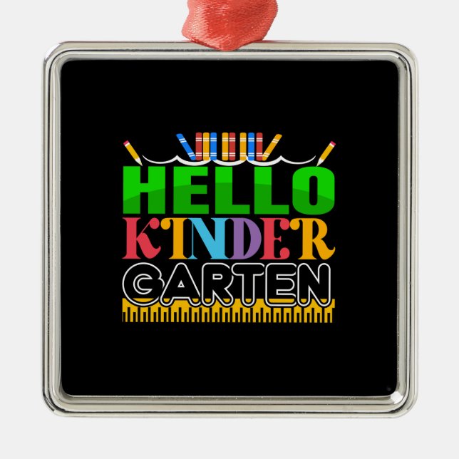 Lärare Hej Kinder Garten Julgransprydnad Metall (Framsidan)