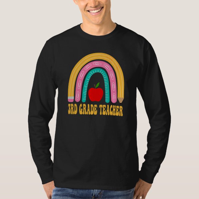 Lärare i 3:e klass regnbågspennor åter till skolan t shirt (Framsida)