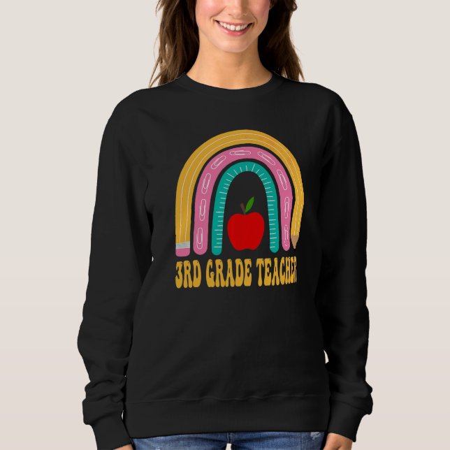 Lärare i 3:e klass regnbågspennor åter till skolan t shirt (Framsida)