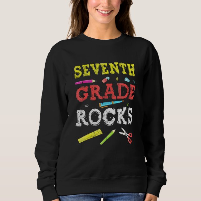 Lärare i 7:e Klass Sten Back to school T Shirt (Framsida)