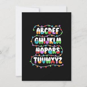 Lärare i Alphabet Jul Ljus och Studenter Xma Inbjudningar