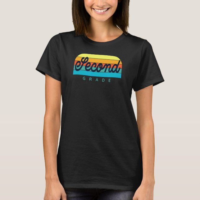 Lärare i andra Klass, andra graderåterfall i regnb T Shirt (Framsida)