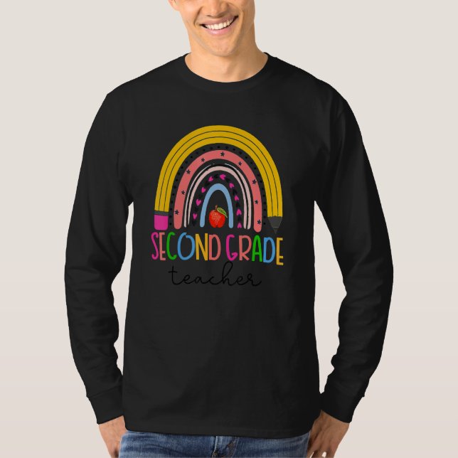 Lärare i andra Klass förra dagen i School Boho Rai T Shirt (Framsida)