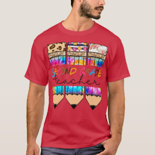 Lärare i andra Klass Leopard Tie Dye Pencil Tillba T Shirt
