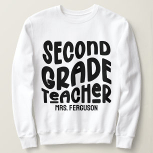 Lärare i andra klass Svart typografi T Shirt