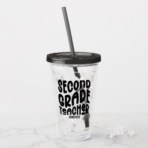 Lärare i andra klass Svart typografidesign Take Away Mugg