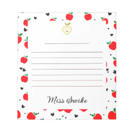 Lärare i äpplen och örhängen anteckningsblock
