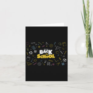 Lärare i back to school Ansikte och Student Kort