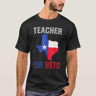 Lärare i Beto Texas Karta American Flagga T Shirt