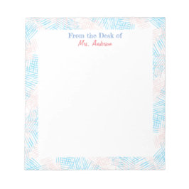 Lärare i Blue & Rosa Gräns Anteckningsblock