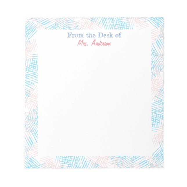 Lärare i Blue & Rosa Gräns Anteckningsblock (Framsida)