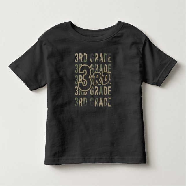 Lärare i Camo Team 3rd Klass Squad Back to school T Shirt (Framsida)