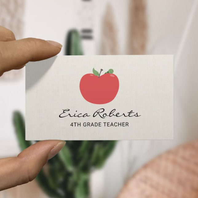 Lärare i Cute Apple & Mask Visitkort (Skapare uppladdad)
