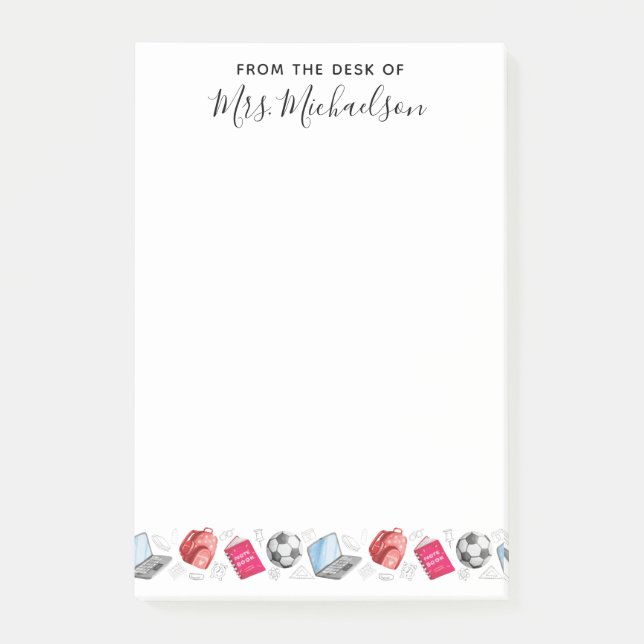 Lärare i Cute Back to school Post-it Block (Framsida)