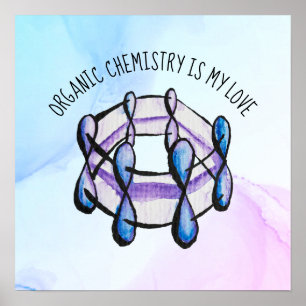 Lärare i den ekologiska kemin Kärlek Molecule Stud Poster