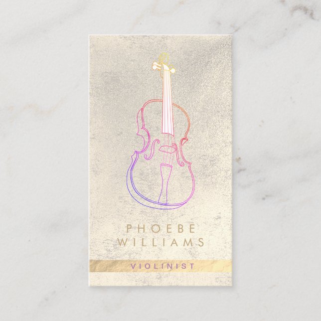 Lärare i elegant violin Music Visitkort (Framsida)