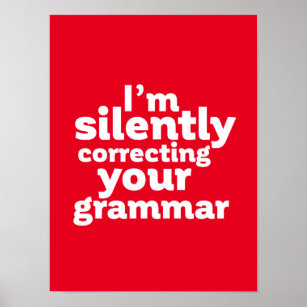 Lärare i engelska som tyst korrigerar Grammar Poster