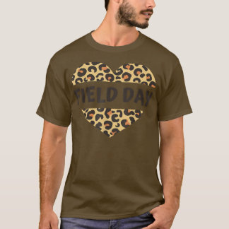 Lärare i fält leopardhjärta förra skoldagen t shirt