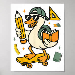 Lärare i Fånig Goose Cute Anka Back to school Poster