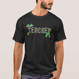 Lärare i Färg har rött med fjärilsljud T Shirt