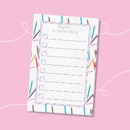 Lärare i färg Pencil Ram att göra efterhandsanteck Post-it Block