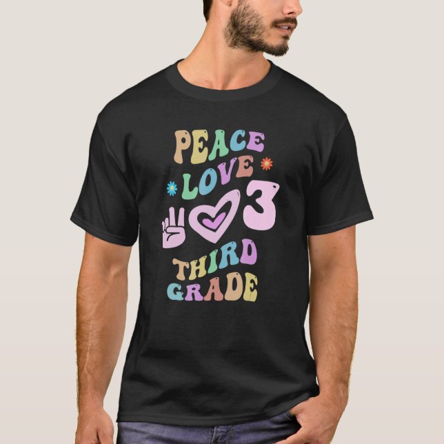 Lärare i Groovy Peace Kärlek TRED KLASS T Shirt (Framsida)