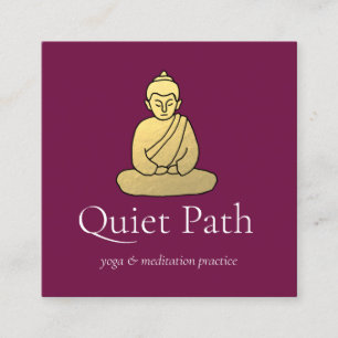 Lärare i guld Buddha Meditation Fyrkantigt Visitkort
