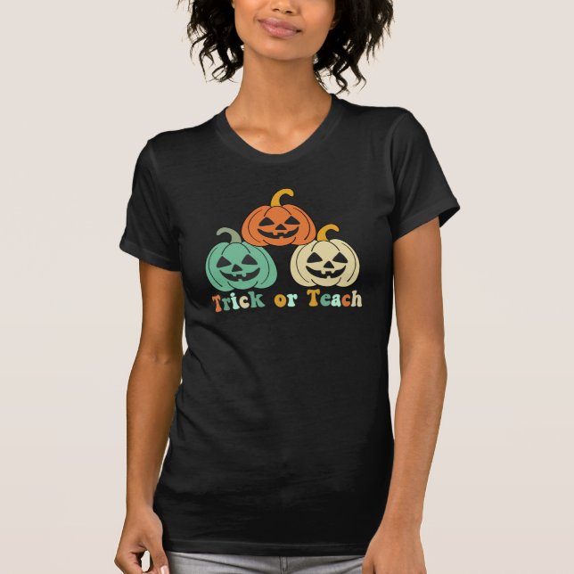 Lärare i Halloween-spooky-pumpor T Shirt (Framsida)