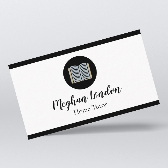 Lärare i hemmet och lärare med minimalistisk enkel visitkort (Skapare uppladdad)