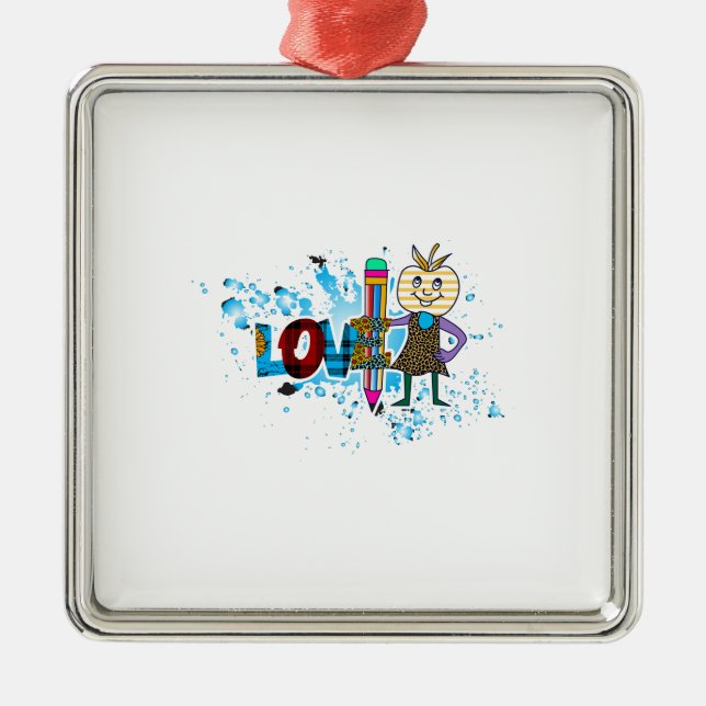 Lärare i Kärlek Julgransprydnad Metall (Framsidan)