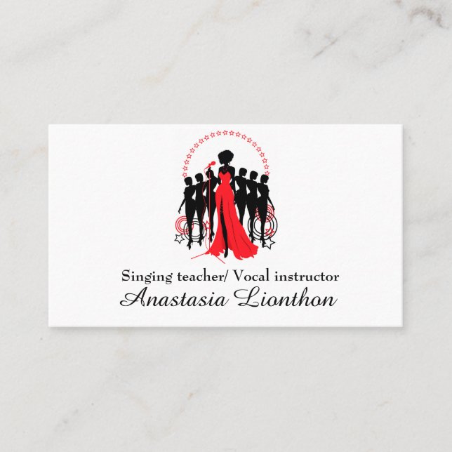 Lärare i musikinställning visitkort (Framsida)