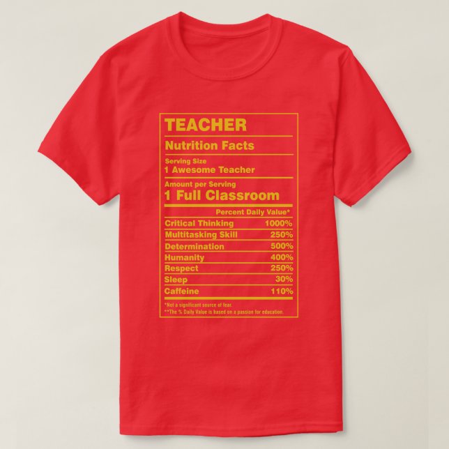 Lärare i näringspåståenden t shirt (Design framsida)