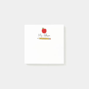 Lärare i Personlig av äpple och penna Post-it Block