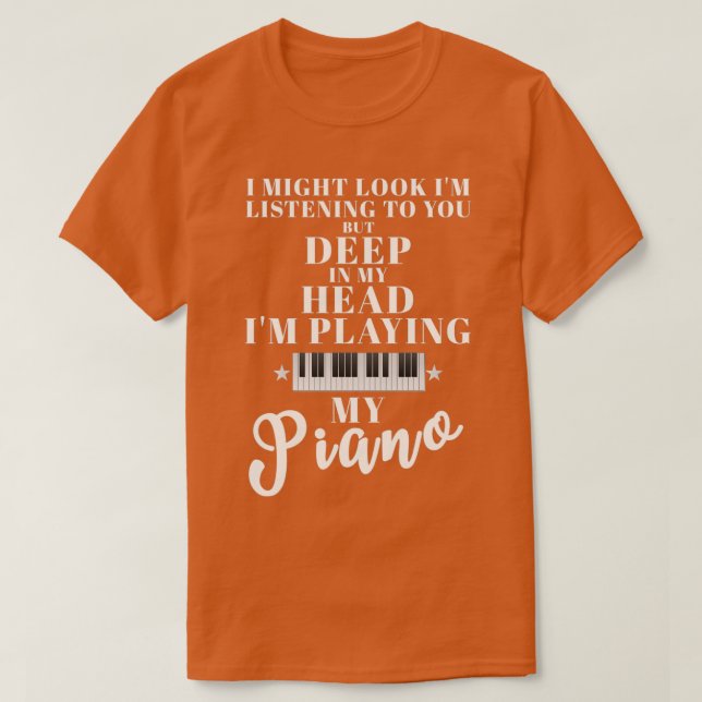 Lärare i Piano Piano eller Piano Play T Shirt (Design framsida)