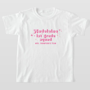 Lärare i Rosa-klass Namn Team Squad valfri Klass T Shirt