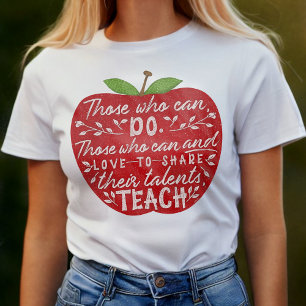 Lärare i skolan rött äpple som kan ta upp citat t shirt