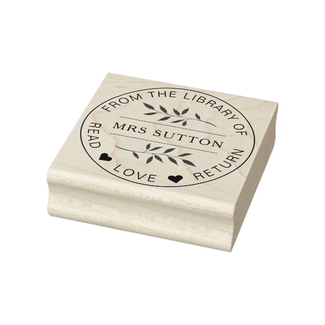 lärare i skolskyltskylten bibliotek LÖV Stämpel (Stämpel)