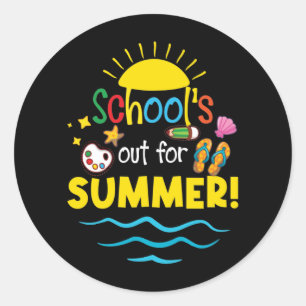 Lärare i slutet av året är ute till sommaren runt klistermärke