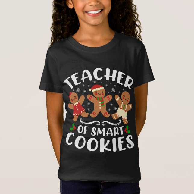 Lärare i Smart Cookies Julbrödrocka T Shirt (Framsida)