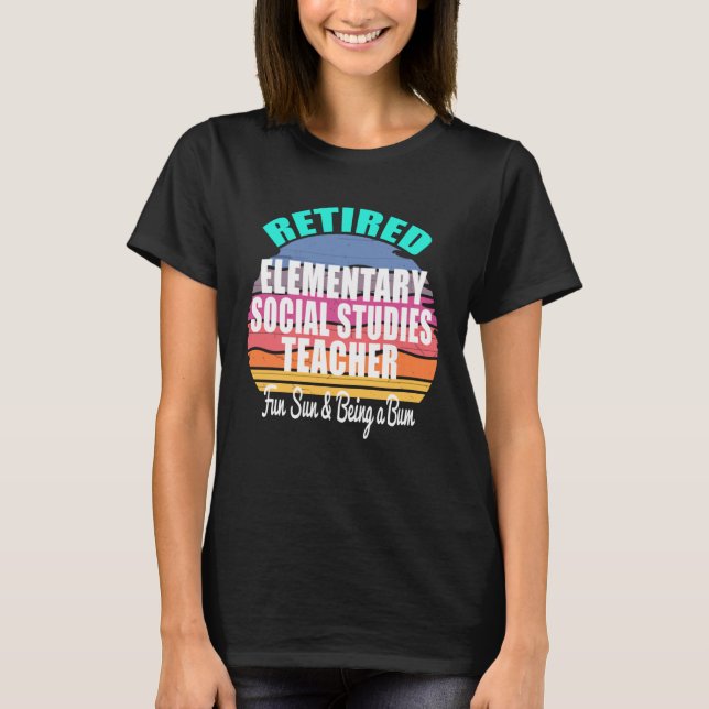 Lärare i Social Retire T Shirt (Framsida)