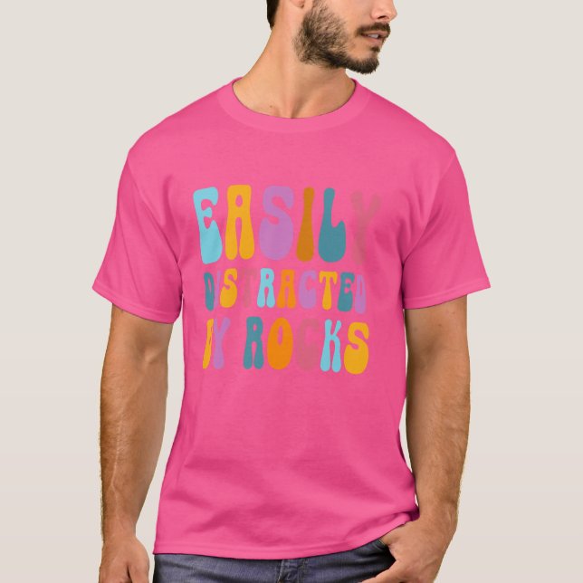 Lärare i Sten Geology Student som lätt har distrah T Shirt (Framsida)