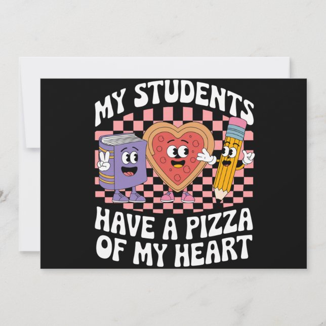 Lärare i Studenter har en pizza i mitt hjärta Inbjudningar (Framsida)