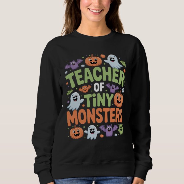 Lärare i Tiny Monsters Cute Halloween School T Shirt (Framsida)