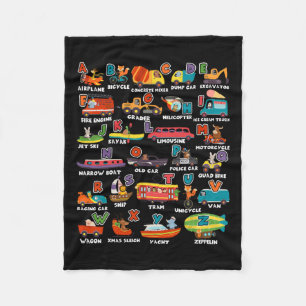 Lärare i Transport Animal Brev Abcs Teacher Fleecefilt