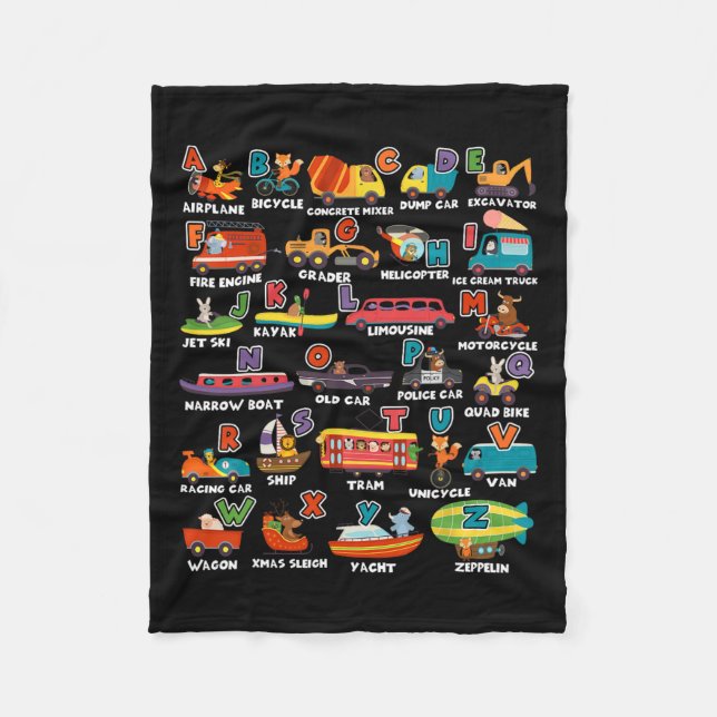 Lärare i Transport Animal Brev Abcs Teacher Fleecefilt (Framsidan)
