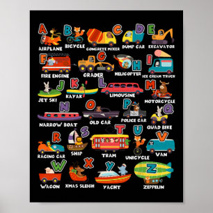 Lärare i Transport Animal Brev Abcs Teacher Poster