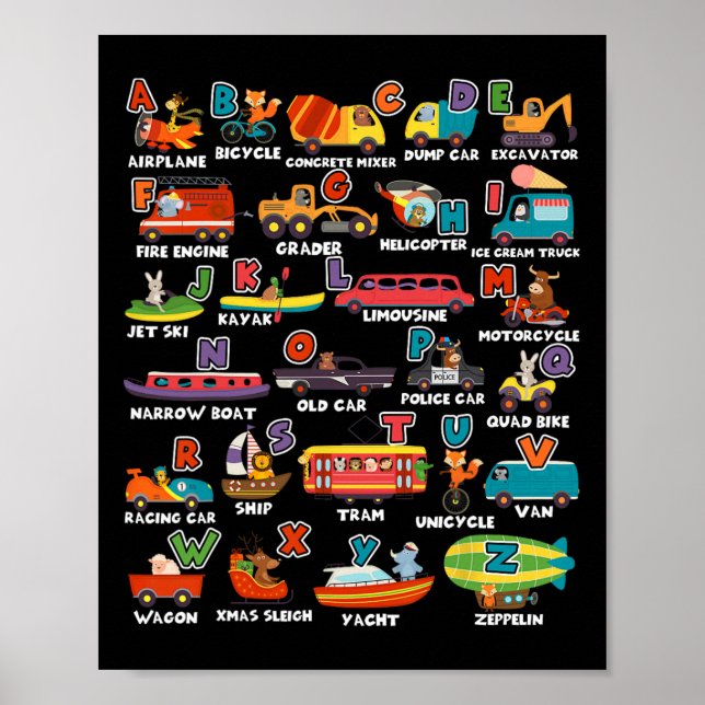 Lärare i Transport Animal Brev Abcs Teacher Poster (Framsidan)