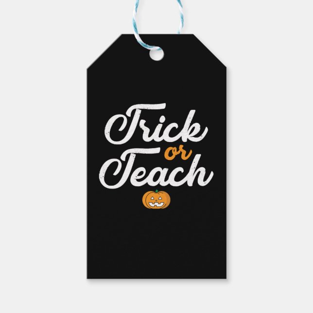 Lärare i Trick eller Teach Halloween Presentetikett (Framsidan)
