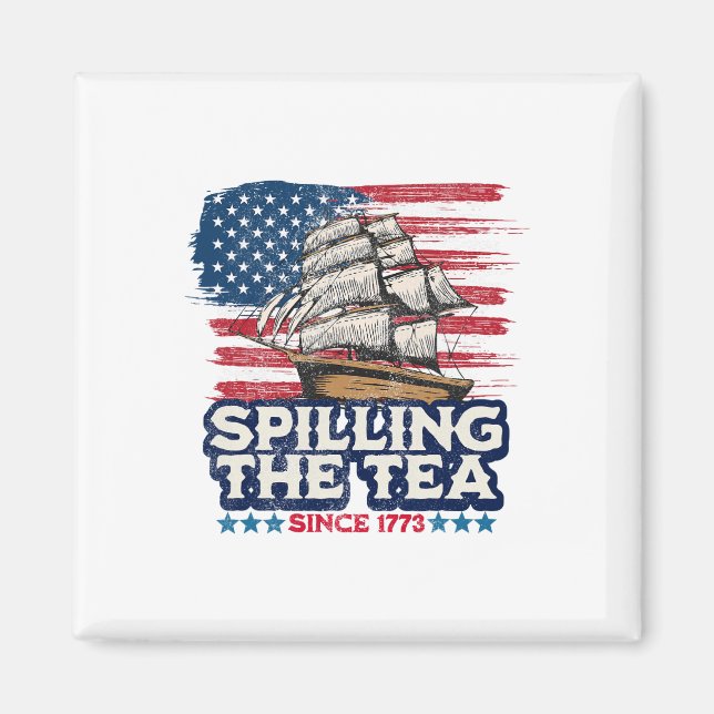 Lärare i USA:s historia Boston Spilling Tea S Magnet (Framsidan)